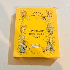 Vintage New in Box Beatrix Potter Silver Plated Birth Record Frame